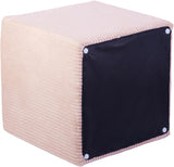 Roy Microsuede Fabric Ottoman / Stool Pink from Meridian - Luna Furniture