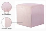 Roy Microsuede Fabric Ottoman / Stool Pink from Meridian - Luna Furniture