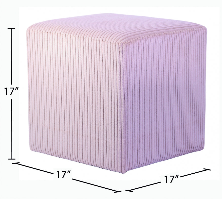 Roy Microsuede Fabric Ottoman / Stool Pink from Meridian - Luna Furniture