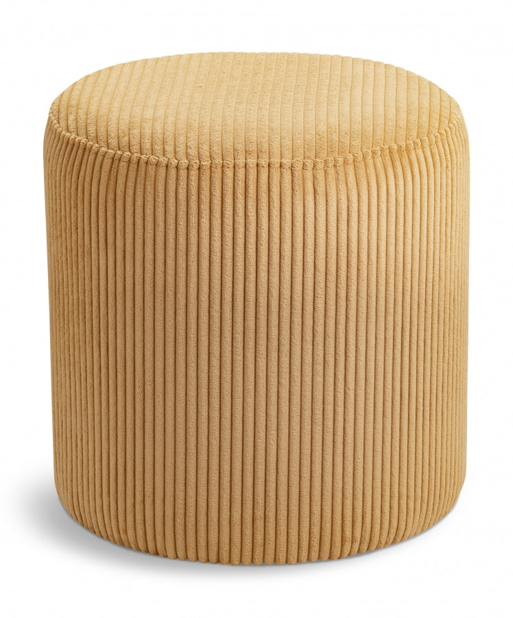 Roy Microsuede Fabric Ottoman / Stool Yellow from Meridian - Luna Furniture