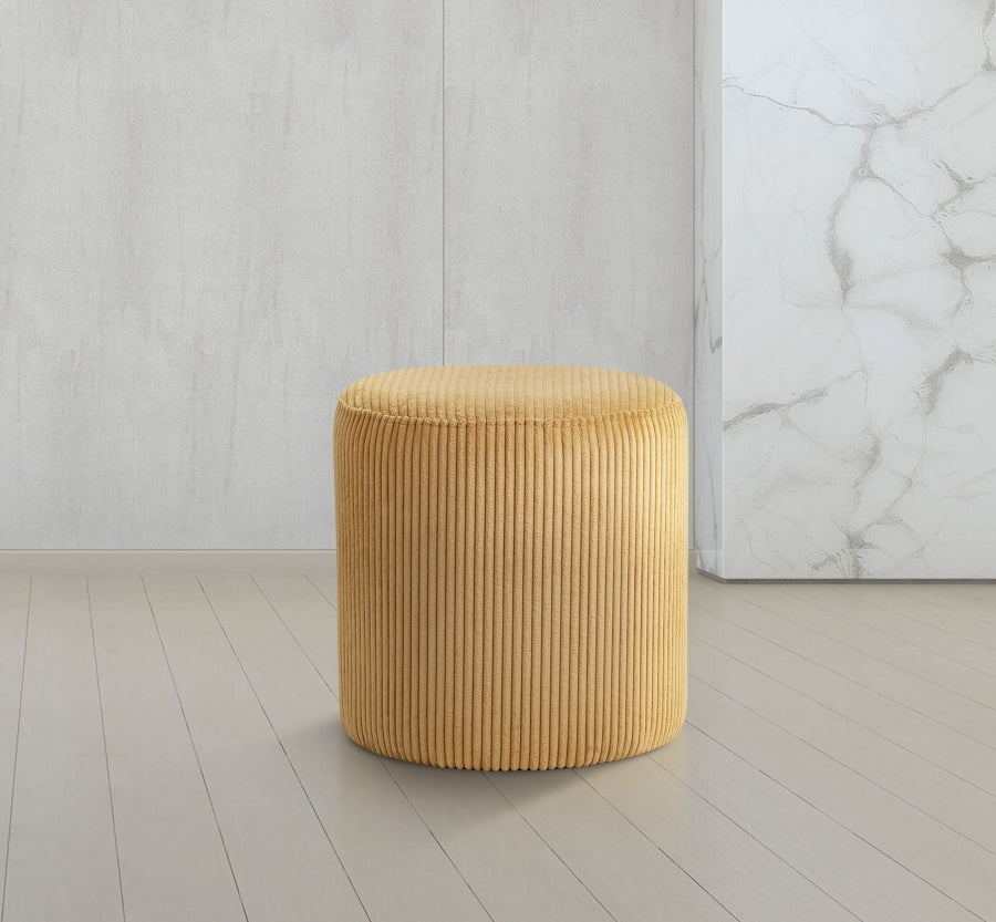 Roy Microsuede Fabric Ottoman / Stool Yellow from Meridian - Luna Furniture