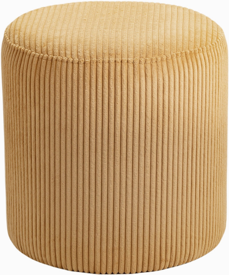 Roy Microsuede Fabric Ottoman / Stool Yellow from Meridian - Luna Furniture