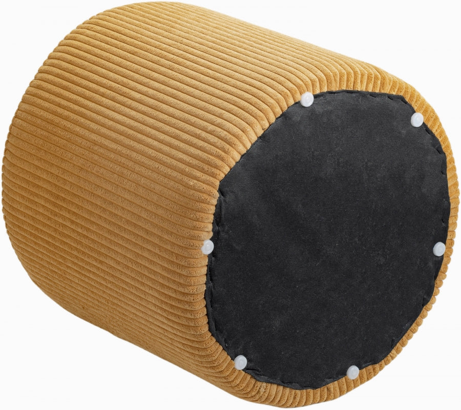 Roy Microsuede Fabric Ottoman / Stool Yellow from Meridian - Luna Furniture