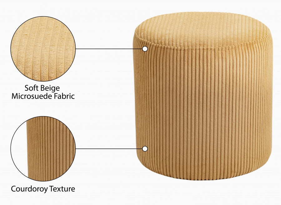 Roy Microsuede Fabric Ottoman / Stool Yellow from Meridian - Luna Furniture