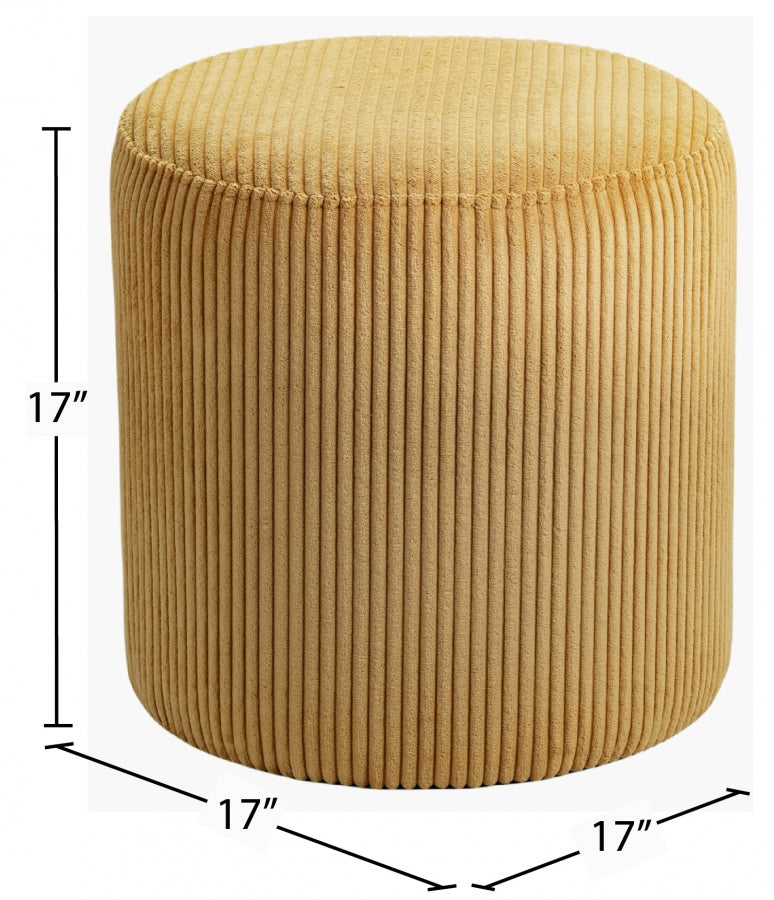 Roy Microsuede Fabric Ottoman / Stool Yellow from Meridian - Luna Furniture