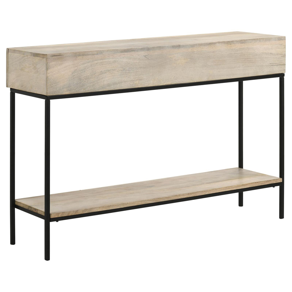 Rubeus White Washed 2-Drawer Console Table with Open Shelf from Coaster - Luna Furniture