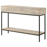 Rubeus White Washed 2-Drawer Console Table with Open Shelf from Coaster - Luna Furniture