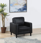 Ruth Black Faux Leather Upholstered Track Arm Accent Chair from Coaster - Luna Furniture