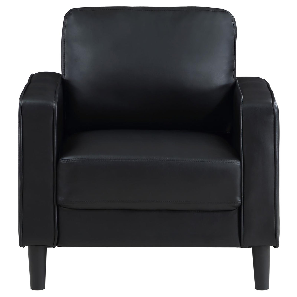 Ruth Black Faux Leather Upholstered Track Arm Accent Chair from Coaster - Luna Furniture