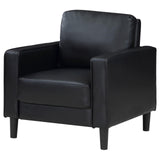 Ruth Black Faux Leather Upholstered Track Arm Accent Chair from Coaster - Luna Furniture