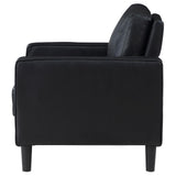 Ruth Black Faux Leather Upholstered Track Arm Accent Chair from Coaster - Luna Furniture