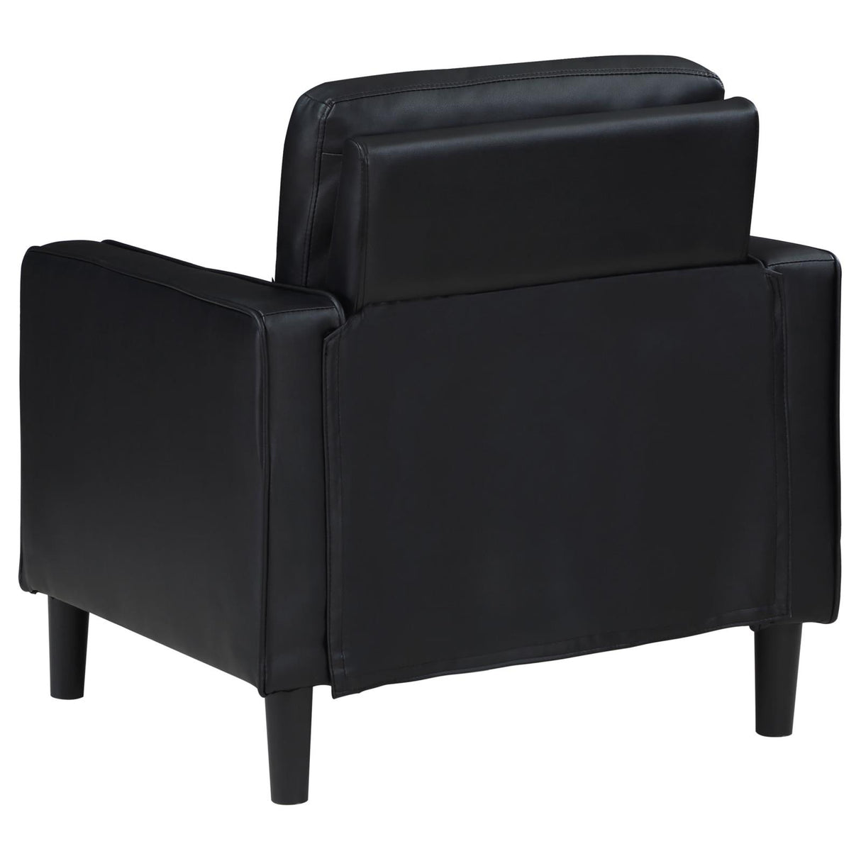 Ruth Black Faux Leather Upholstered Track Arm Accent Chair from Coaster - Luna Furniture