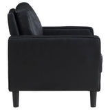 Ruth Black Faux Leather Upholstered Track Arm Accent Chair from Coaster - Luna Furniture