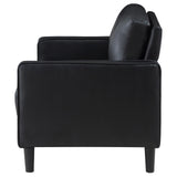 Ruth Upholstered Track Arm Faux Leather Loveseat Black from Coaster - Luna Furniture