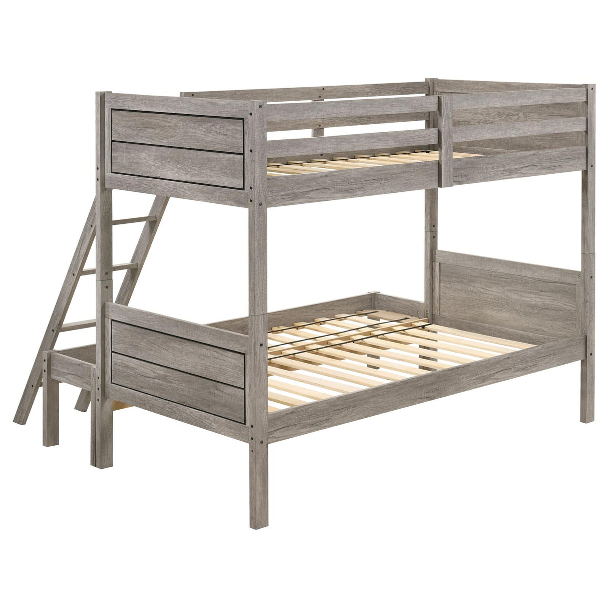 Ryder Weathered Taupe Twin over Full Bunk Bed from Coaster - Luna Furniture