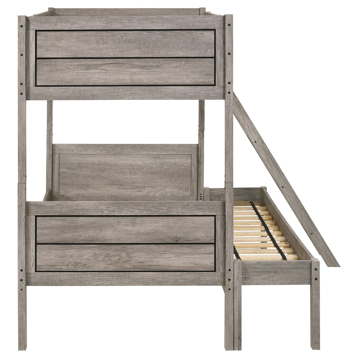 Ryder Weathered Taupe Twin over Full Bunk Bed from Coaster - Luna Furniture