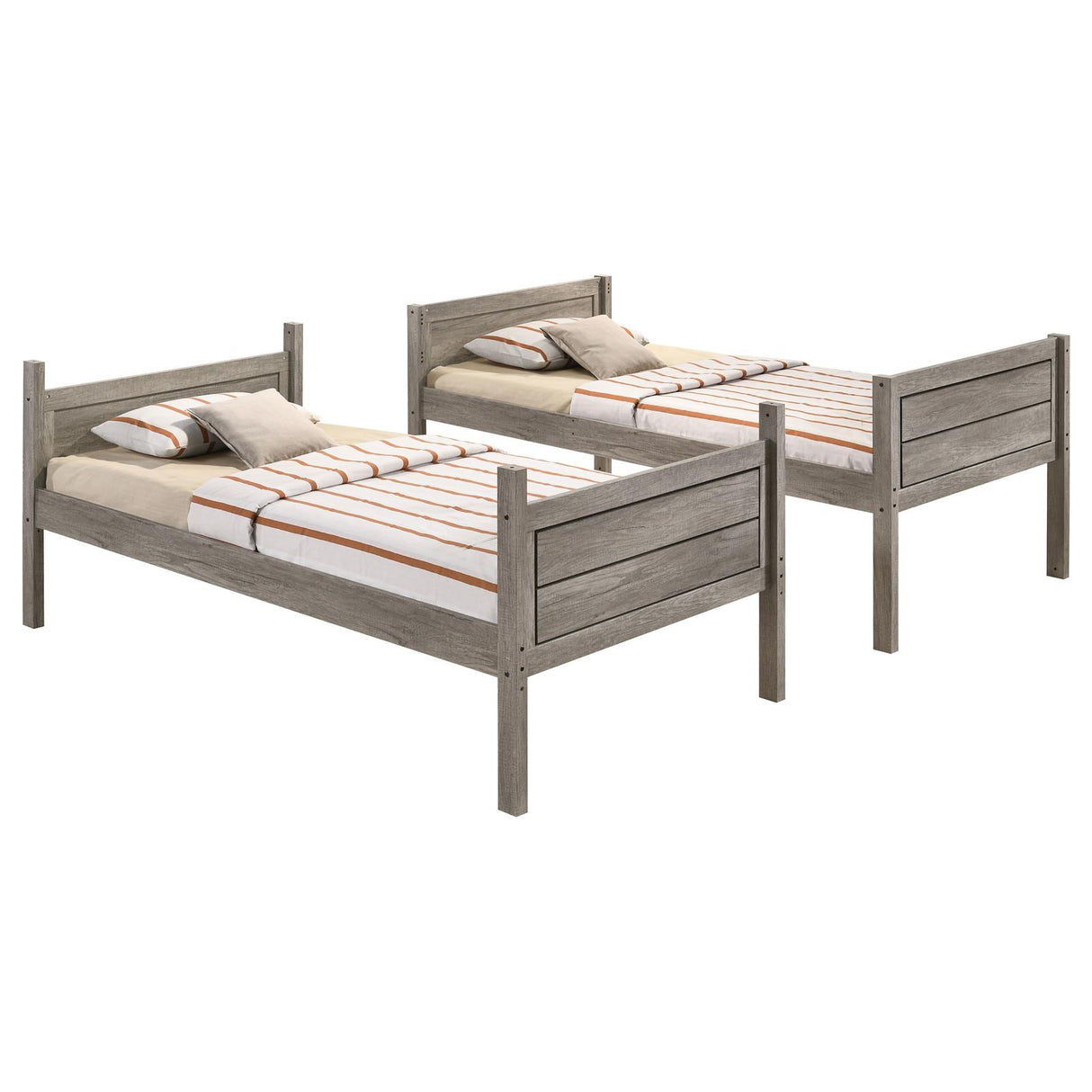 Ryder Weathered Taupe Twin over Full Bunk Bed from Coaster - Luna Furniture