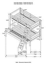 Ryder Weathered Taupe Twin over Full Bunk Bed from Coaster - Luna Furniture