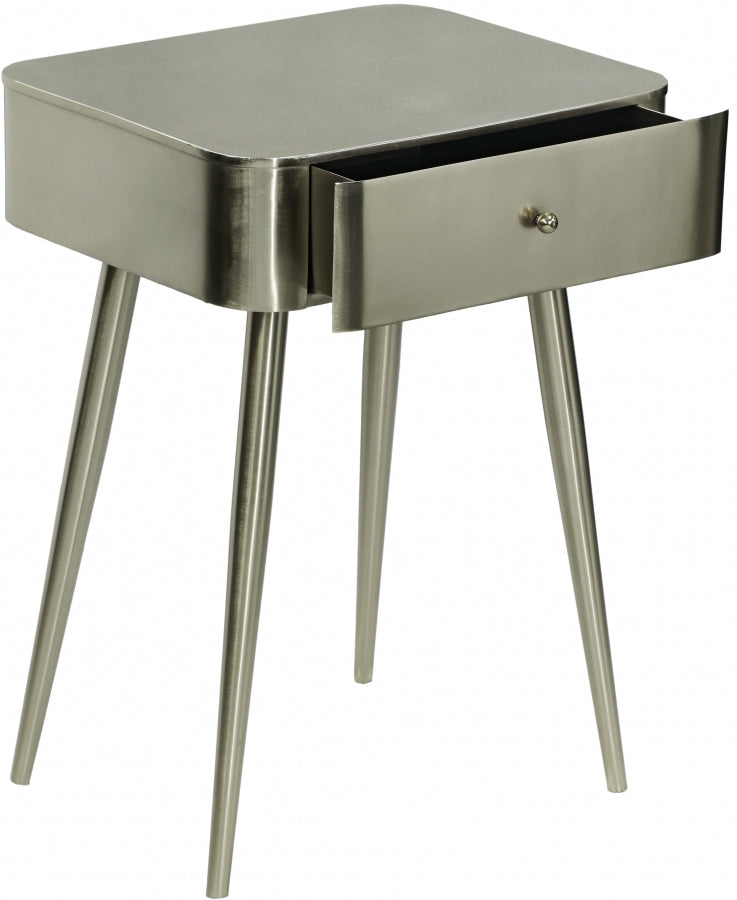 Rylan Nightstand Silver from Meridian - Luna Furniture