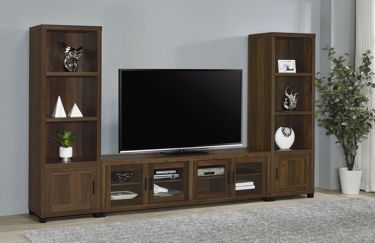 Sachin 3-piece Entertainment Center With 79" TV Stand Dark Pine - 736293-SET - Luna Furniture