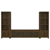 Sachin 3-piece Entertainment Center With 79" TV Stand Dark Pine - 736293-SET - Luna Furniture