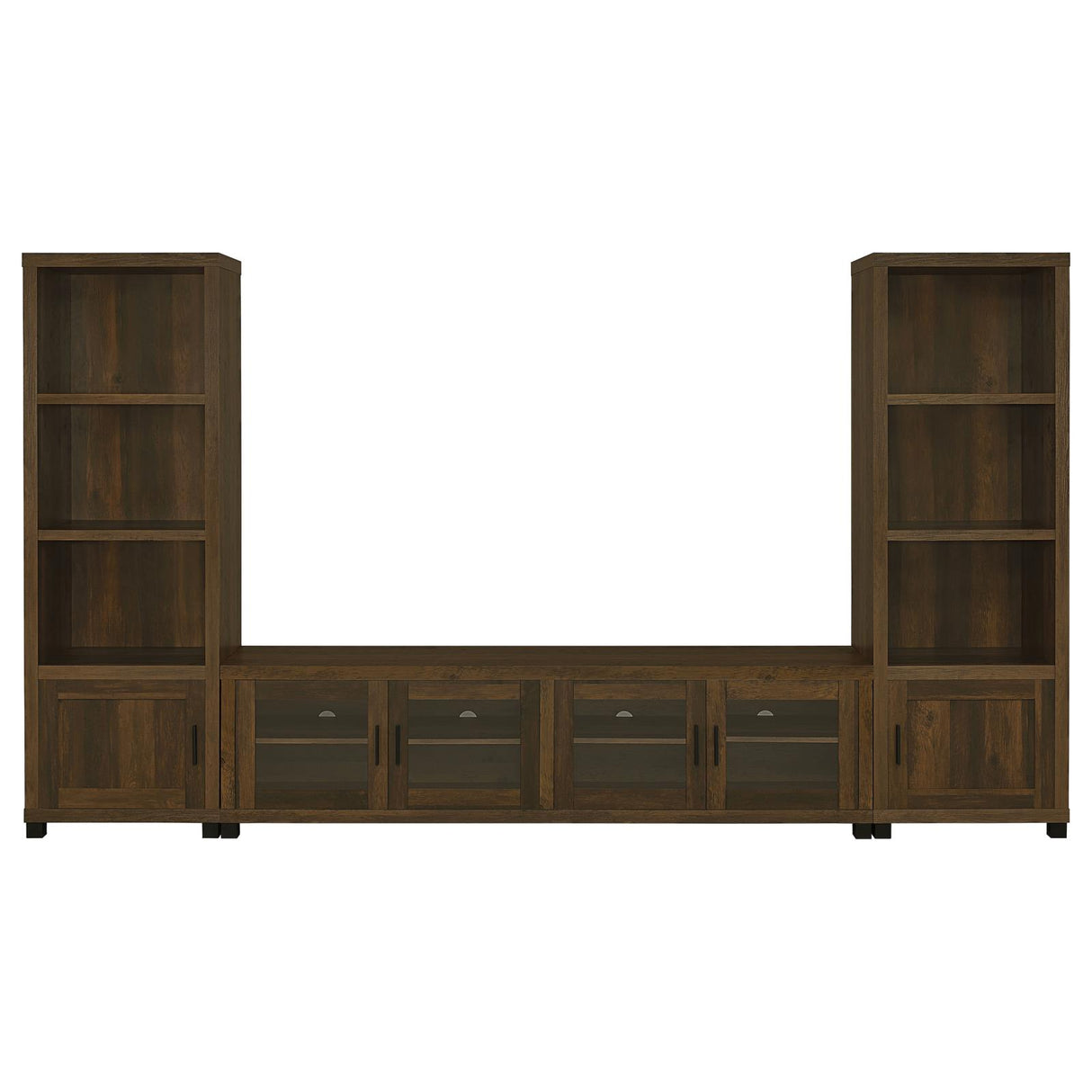 Sachin 3-shelf Media Tower With Storage Cabinet Dark Pine from Coaster - Luna Furniture