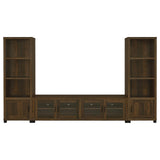 Sachin 3-shelf Media Tower With Storage Cabinet Dark Pine from Coaster - Luna Furniture