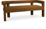 Athena Saddle Velvet Bench from Meridian - Luna Furniture