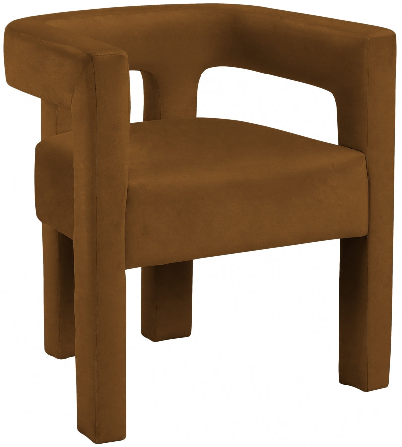 Athena Saddle Velvet Dining Chair from Meridian - Luna Furniture