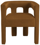 Athena Saddle Velvet Dining Chair from Meridian - Luna Furniture