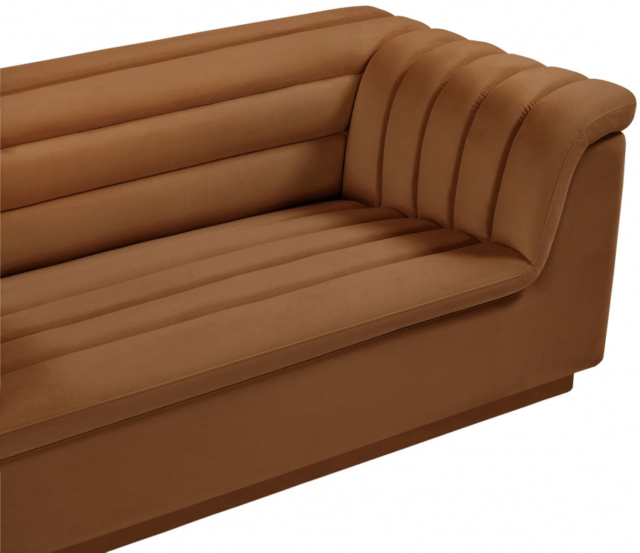 Saddle Cascade Velvet Fabric Loveseat from Meridian - Luna Furniture