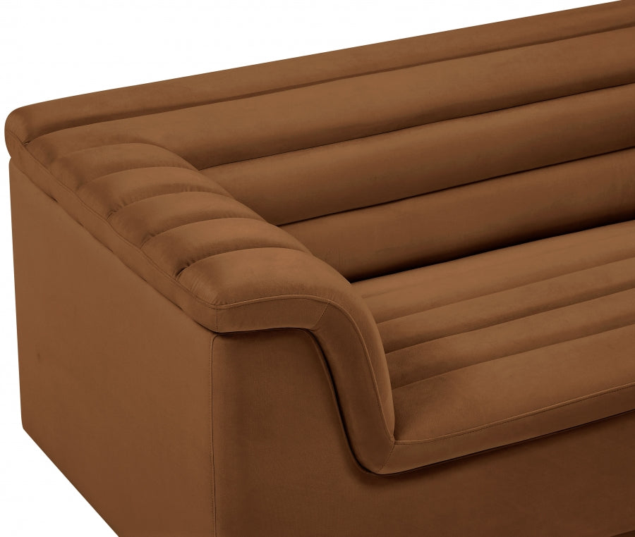 Saddle Cascade Velvet Fabric Loveseat from Meridian - Luna Furniture