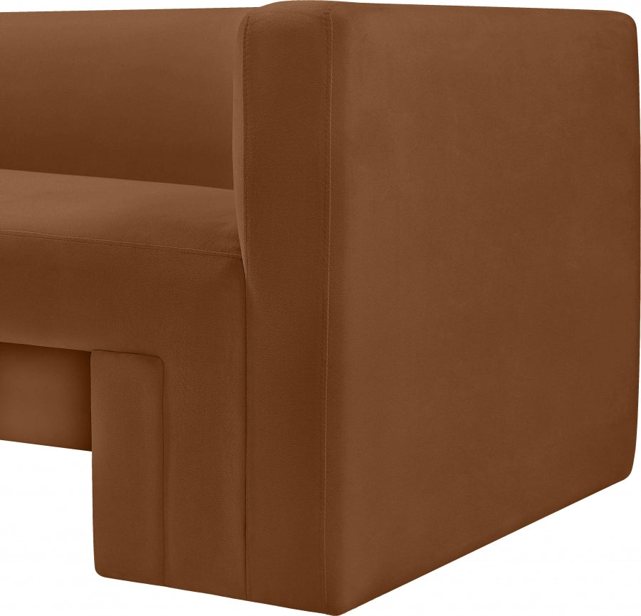 Saddle Henson Velvet Loveseat from Meridian - Luna Furniture