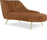 Saddle Margo Velvet Chaise Lounge from Meridian - Luna Furniture