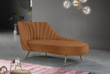 Saddle Margo Velvet Chaise Lounge from Meridian - Luna Furniture