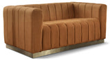 Marlon Saddle Marlon Velvet Loveseat from Meridian - Luna Furniture