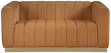 Marlon Saddle Marlon Velvet Loveseat from Meridian - Luna Furniture