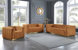 Marlon Saddle Marlon Velvet Loveseat from Meridian - Luna Furniture