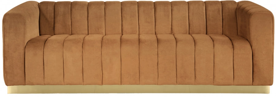 Marlon Saddle Marlon Velvet Sofa from Meridian - Luna Furniture