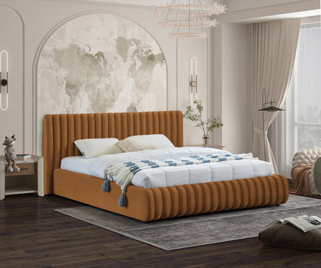 Saddle Nico Velvet Full Bed from Meridian - Luna Furniture