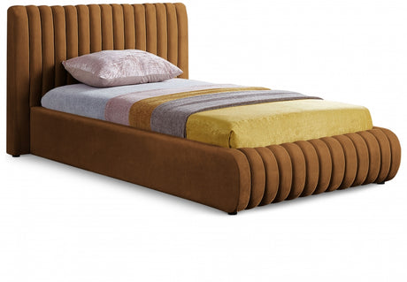 Saddle Nico Velvet Twin Bed from Meridian - Luna Furniture