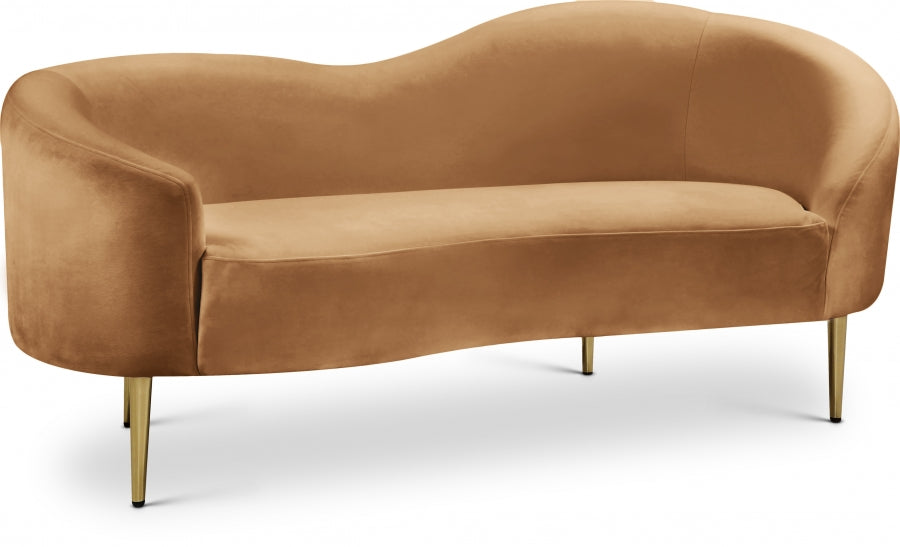 Ritz Saddle Velvet Loveseat from Meridian - Luna Furniture