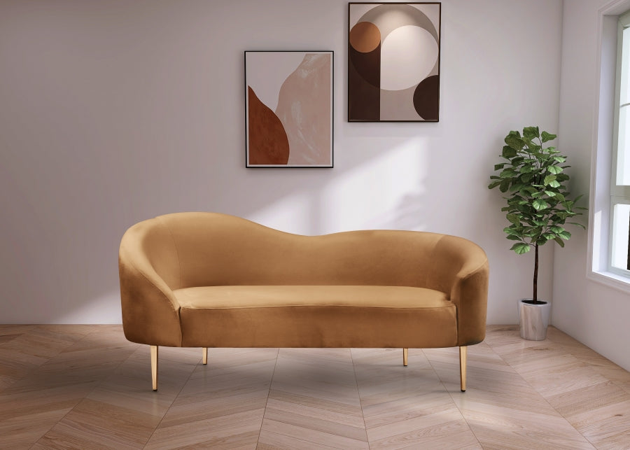 Ritz Saddle Velvet Loveseat from Meridian - Luna Furniture