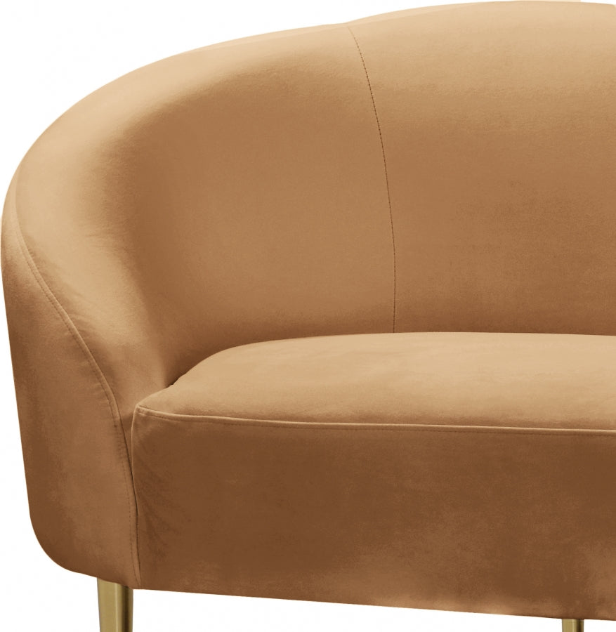 Ritz Saddle Velvet Loveseat from Meridian - Luna Furniture