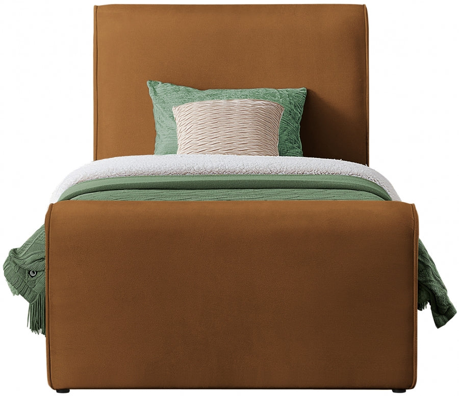 Saddle Sloan Velvet Twin Twin Bed from Meridian - Luna Furniture