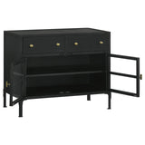 Sadler Black 2-Drawer Accent Cabinet with Glass Doors from Coaster - Luna Furniture