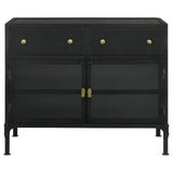 Sadler Black 2-Drawer Accent Cabinet with Glass Doors from Coaster - Luna Furniture