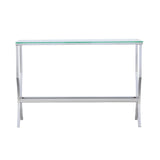 Saide Rectangular Sofa Table with Mirrored Shelf Chrome from Coaster - Luna Furniture