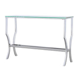 Saide Rectangular Sofa Table with Mirrored Shelf Chrome from Coaster - Luna Furniture