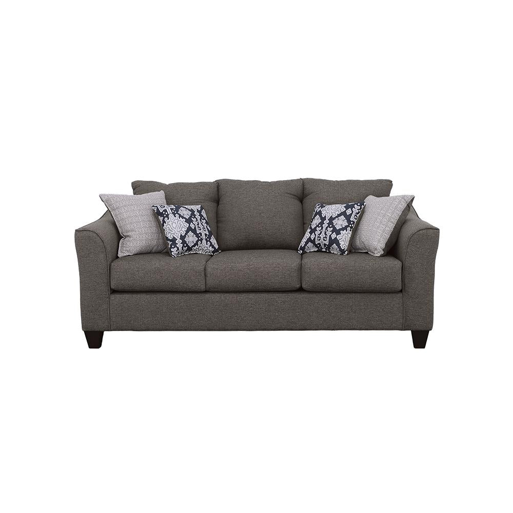 Salizar Flared Arm Sofa Grey - 506021 - Luna Furniture